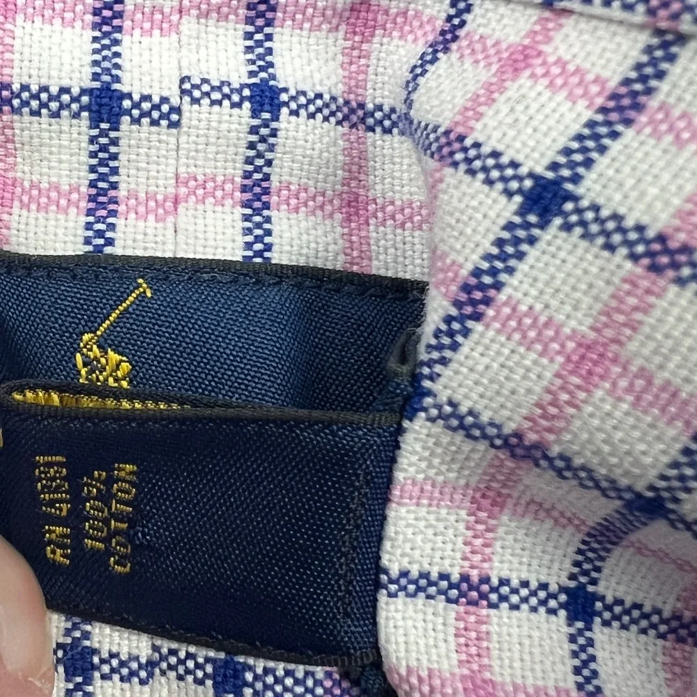 Ralph Lauren Button Down Shirt Mens XLT‎ Colorful Check Flannel Cotton Easter